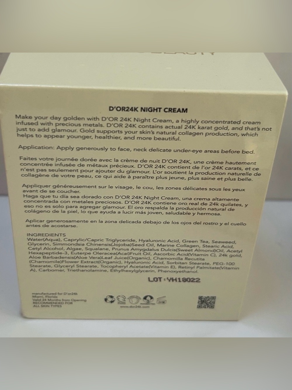 D’or24k Prestige Endless Beauty Night Cream - Retail $495 - Picture 2 of 4
